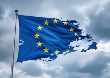 Σημαία ευρωπαϊκής ένωσης σκισμένη